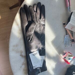 & other stories dark brown Leather Gloves new with tags